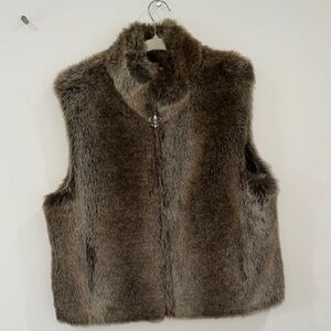 Brown Faux Fur Vest